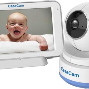CasaCam CozyCam BM200 Video Baby Monitor with 5″ Touchscreen and HD Pan & Tilt Camera, Two Way Audio, Lullabies, Nightlight, Automatic Night Vision and Temperature Monitoring Capability