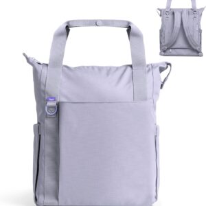 Ubbi Fleuri All-Day Diaper Bag Backpack, Features 12 Pockets, Insulated Bottle Pocket, Wet Bag, Changing Mat, Stroller Straps and Dust Pouch, Lightweight, Easy-Clean & Travel Ready, Misty Lilac