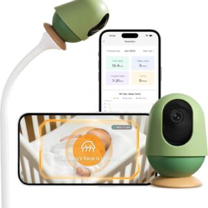 Monai Smart WiFi Baby Monitor – 3K HD Baby Camera with 7 AI Features, Pan-Tilt, 6X Zoom & Eye-Safe 950nm Night Vision, Instant Alerts for Cry/Sound/Sleep/Face, Local Storage, No Monthly Fee