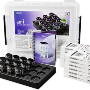 Ozobot Ari Classroom Kit (12 Bots) | Interactive Learning Robot with Touch Screen, ToF Sensor, Accelerometer, Gyroscope, and AI Integration | Hands-On STEM Education for Classrooms and Homeschool