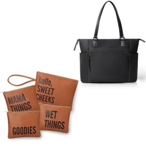MOMINSIDE Neoprene Diaper Bag Tote&Diaper Bag Organizing Pouches