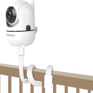 HelloBaby Baby Monitor Mount for HB6550/ Pro/ HB6550Plus/ HB6560/ HB65/ HB6240/ HB6339/ HB6351, 20 Inch Flexible Arm Bracket, Sturdy Camera Holder Attaches to Crib Cot Shelves, No Tools or Wall Damage