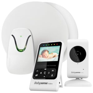 Babysense Video & Breathing Movement Monitor – FSA Video Baby Monitor with Breathing Motion Detection & Alerts Bundle Pack – Video Monitor V24R with Babysense 7 Under-The-Mattress Sleep Monitor
