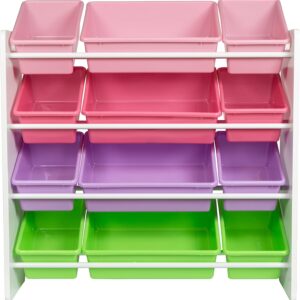 HoneyCanDo Kids Toy Storage Organizer With Bins, Pastel