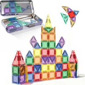 Magnetic Tiles, 70pcs Building Blocks with Storage Case, Toddler Toys Magnetic Blocks, Toys for Ages 3-5 4-8 Boys Girls,for Preschool Learning Birthday