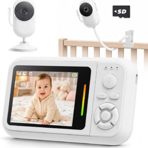 Baby Monitor with Camera and Audio, 2.8″ Screen No WiFi Baby Monitor for Nursery and Travel, Portable Baby Camera Monitor with Auto Night Vision, VOX, 2-Way Talk, Temperature Sensor & Lullabies