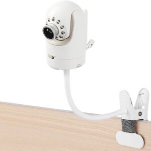 iTODOS Flexible Baby Monitor Clip Camera Mount Compatible with Infant Optics DXR-8 and DXR-8 Pro Baby Monitor, Flexible Long Gooseneck Arm,for Crib Wherever You Like Without Tools