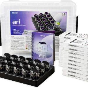 Ozobot Ari Classroom Kit (18 Bots) | Interactive Learning Robot with Touch Screen, ToF Sensor, Accelerometer, Gyroscope, and AI Integration | Hands-On STEM Education for Classrooms and Homeschool