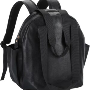 Lasaviin Stylish Diaper Bag Backpack, Leather Large Capacity Travel Baby Diaper Bag Tote for Mom Dad, Handbag shoulder bag, Waterproof, Lightweight Black