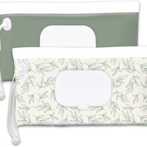 cephira Baby wipes dispenser，portable baby wipes holder for outdoor, Refillable baby wipes container, on the go wet wipe pouch for travel, resuable wipes dispenser for hiking (sage)
